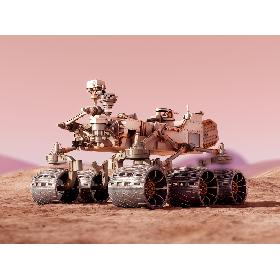 Curiosity Rover Mars, Realistic 3d model with materials and scene